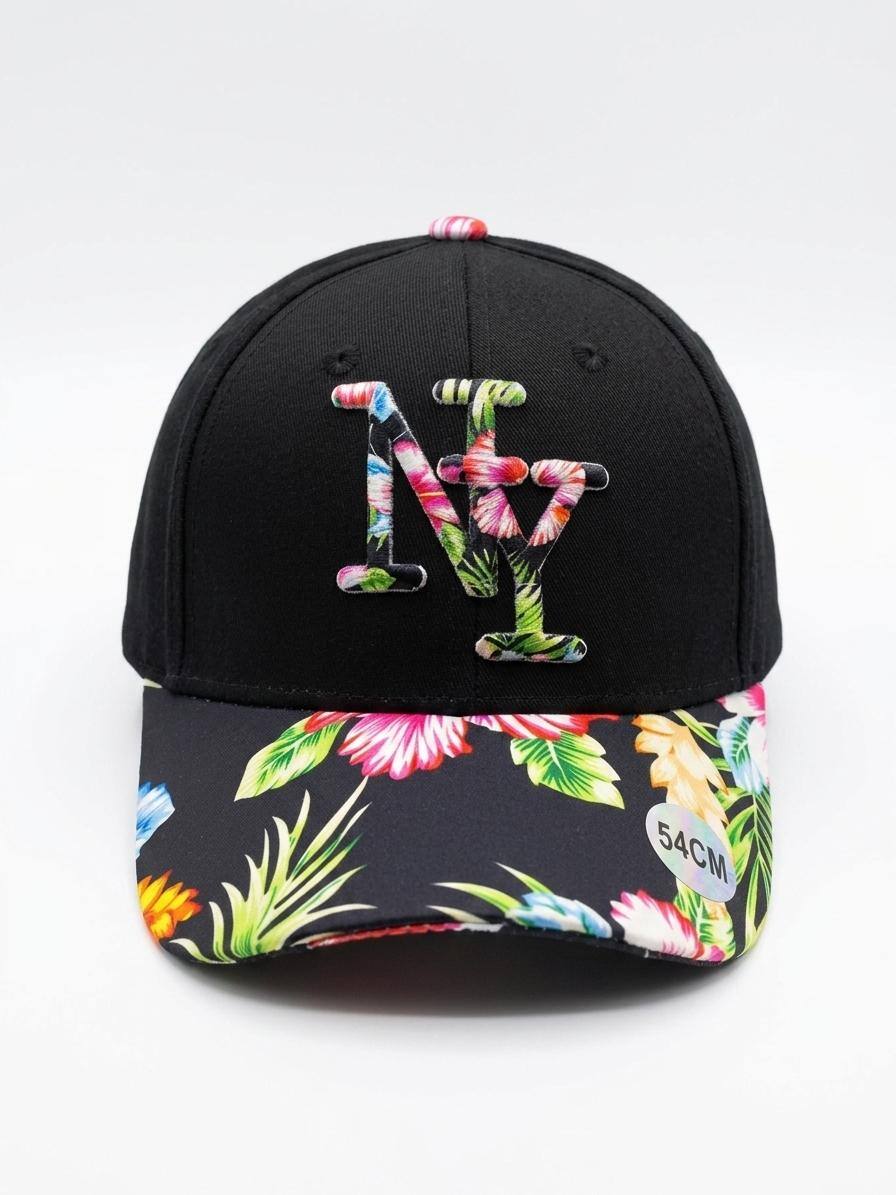 Grossiste NY - Casquette NY enfant fleur hawaï brodée noir