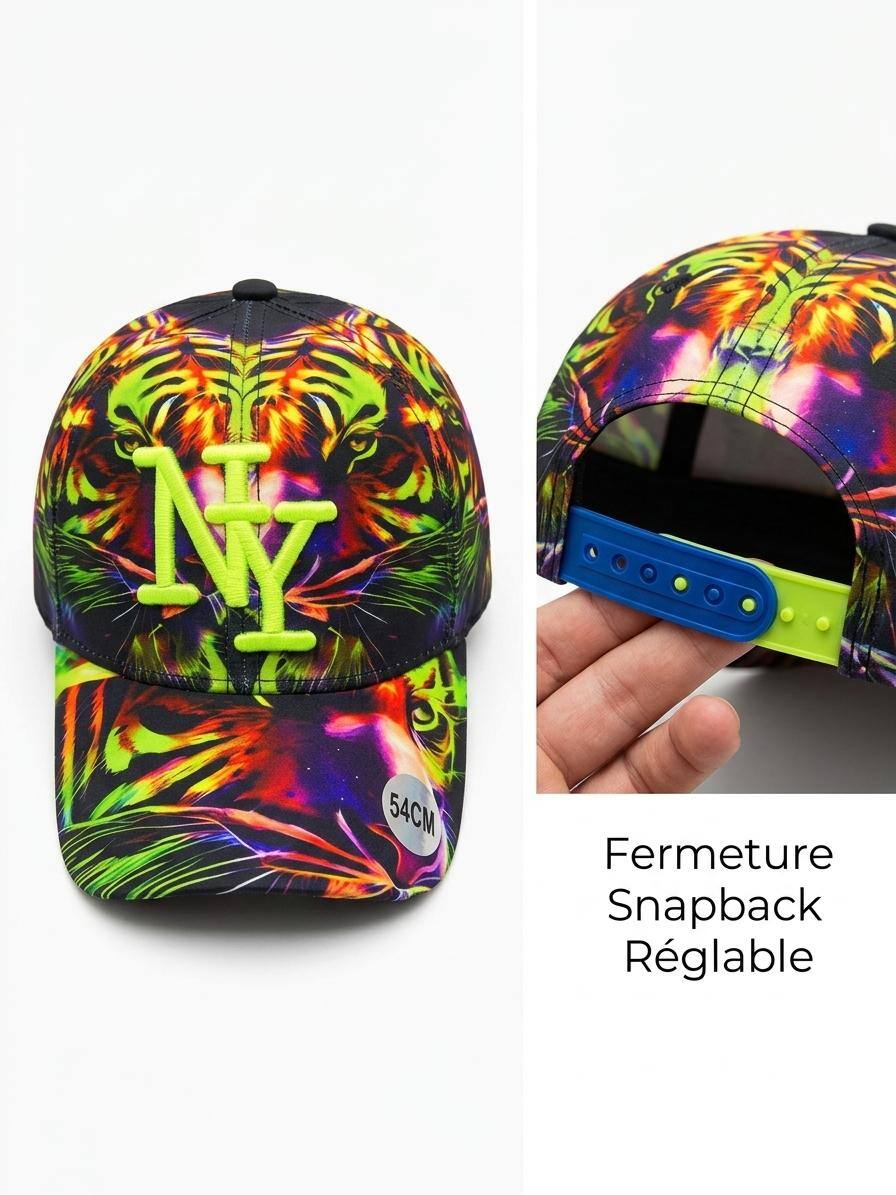 Wholesaler NY - Kids' NY cap with neon tiger