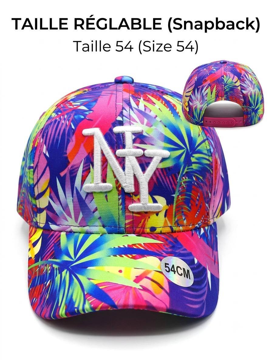 Grossiste NY - Casquette NY enfant feuillage violet logo blanc