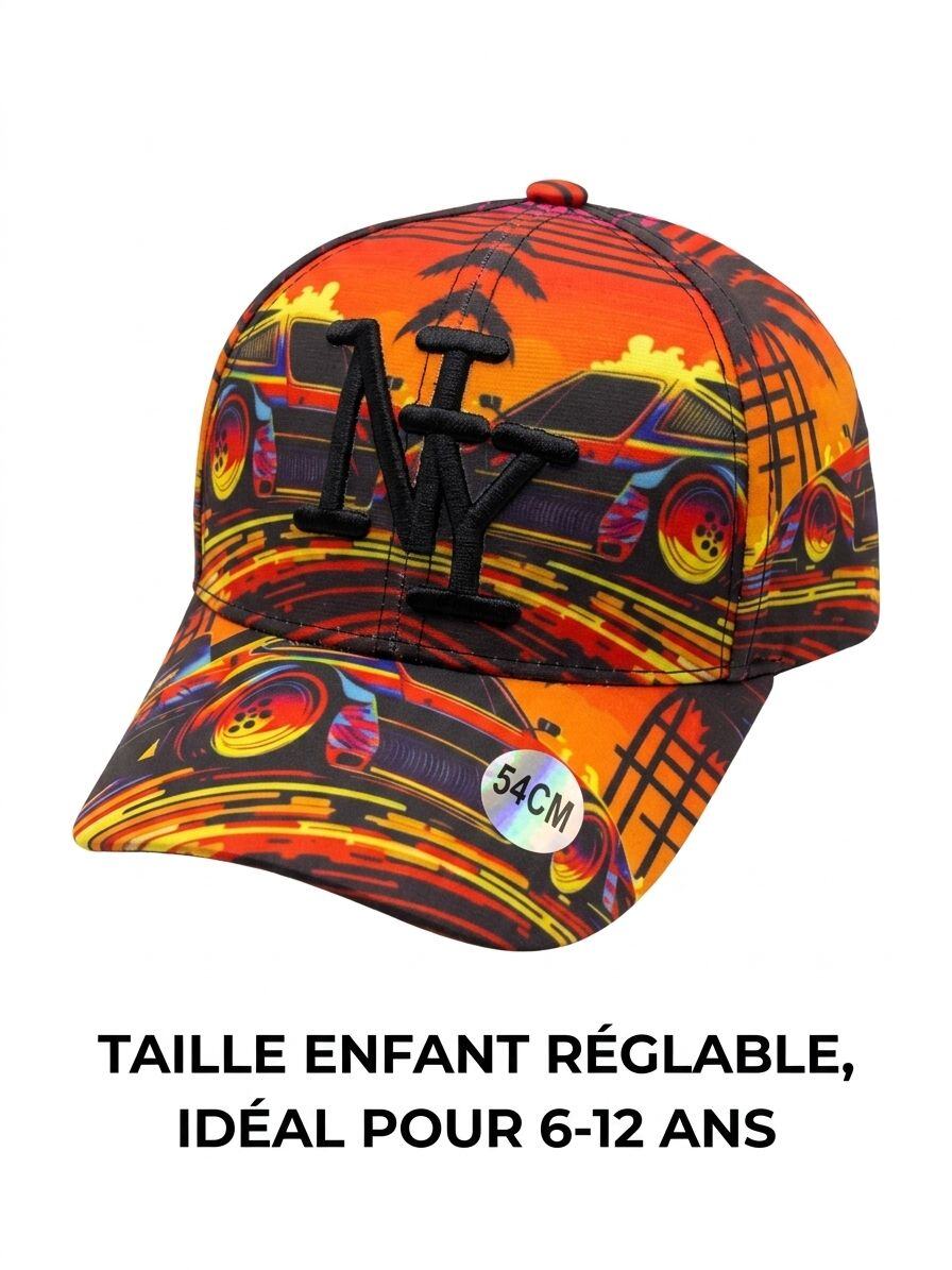 Grossiste NY - Casquette NY enfant voiture orange