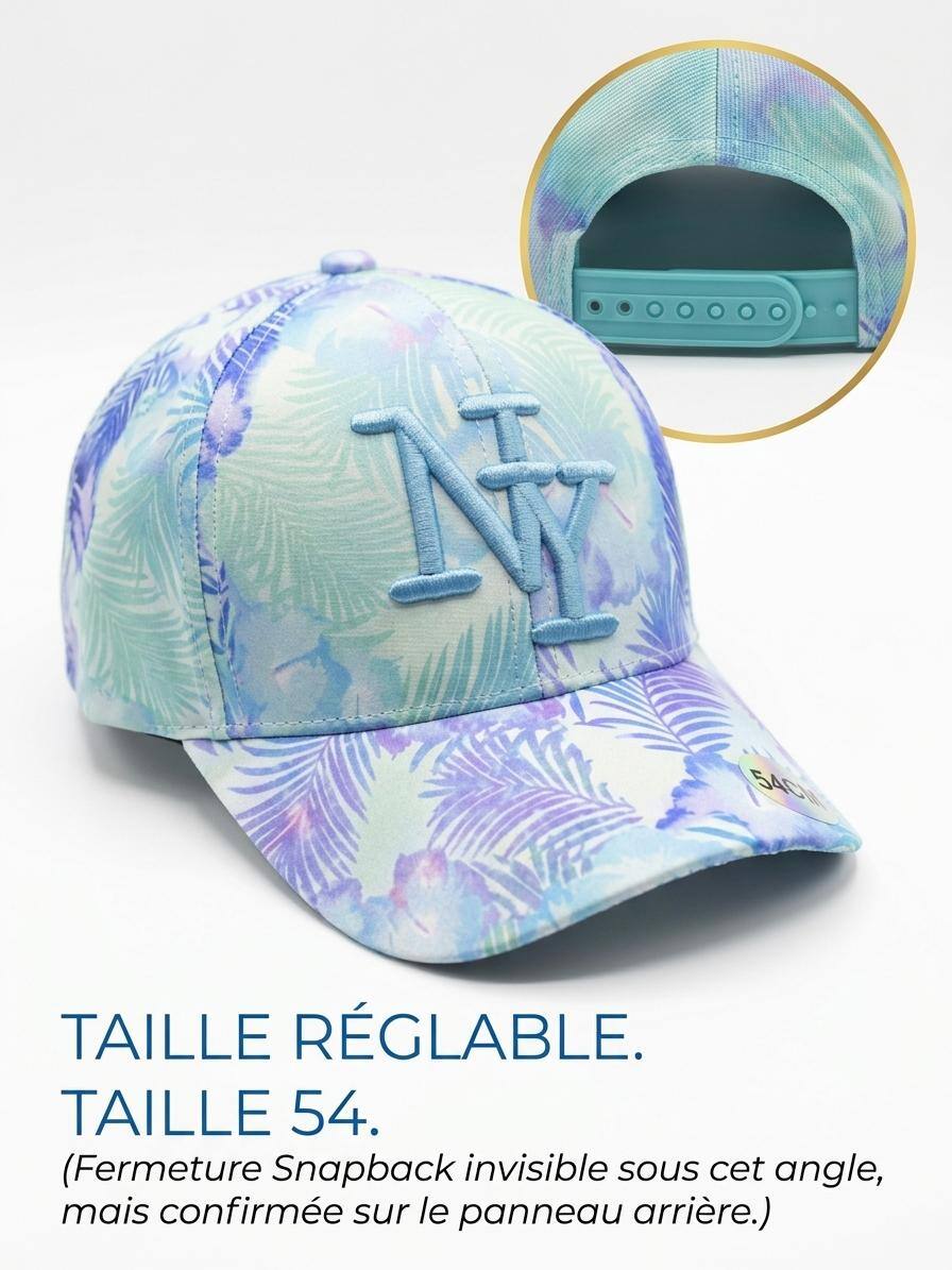 Wholesaler NY - NY kids cap with sky blue and turquoise foliage