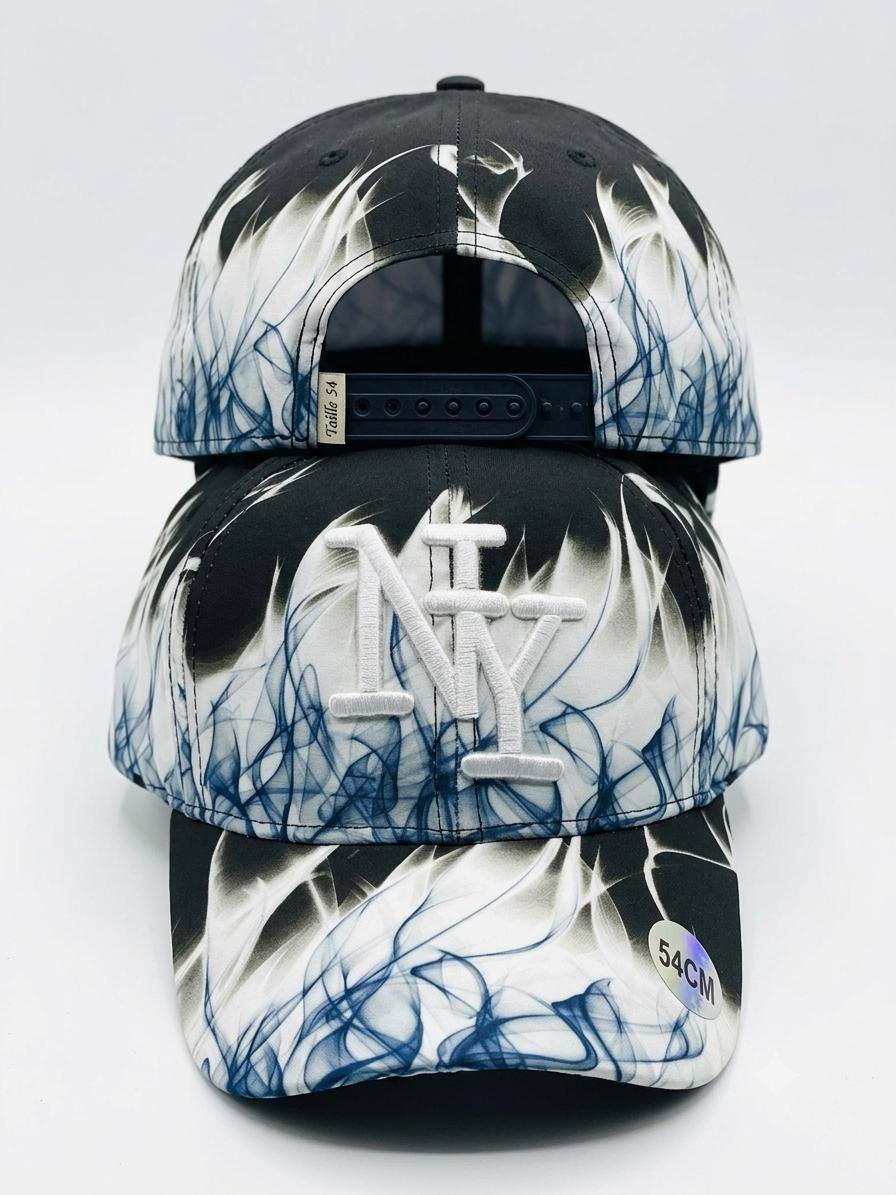 Grossiste NY - Casquette NY enfant blanc noir logo noir