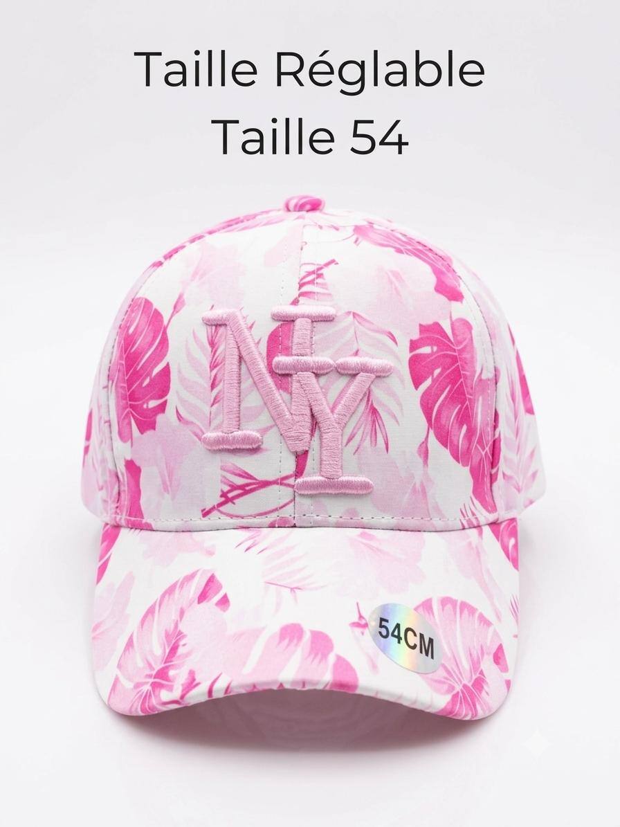 Wholesaler NY - Kids' NY cap pink with pastel pink foliage and pink logo