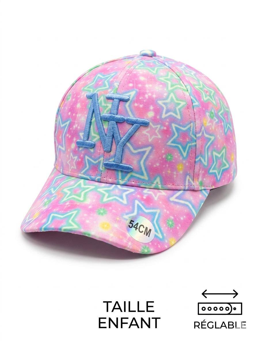 Grossiste NY - Casquette NY enfant étoile rose et bleu