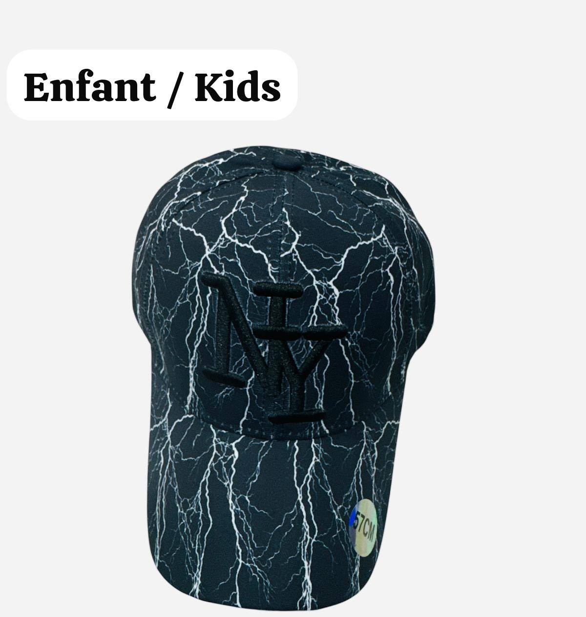 Grossiste NY - Casquette enfant NY éléctricité noir logo noir