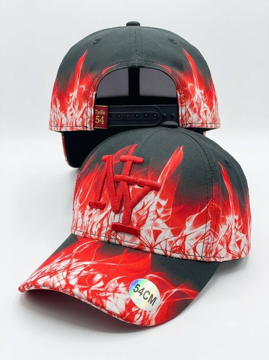 Grossiste NY - Casquette NY enfant noir rouge logo rouge