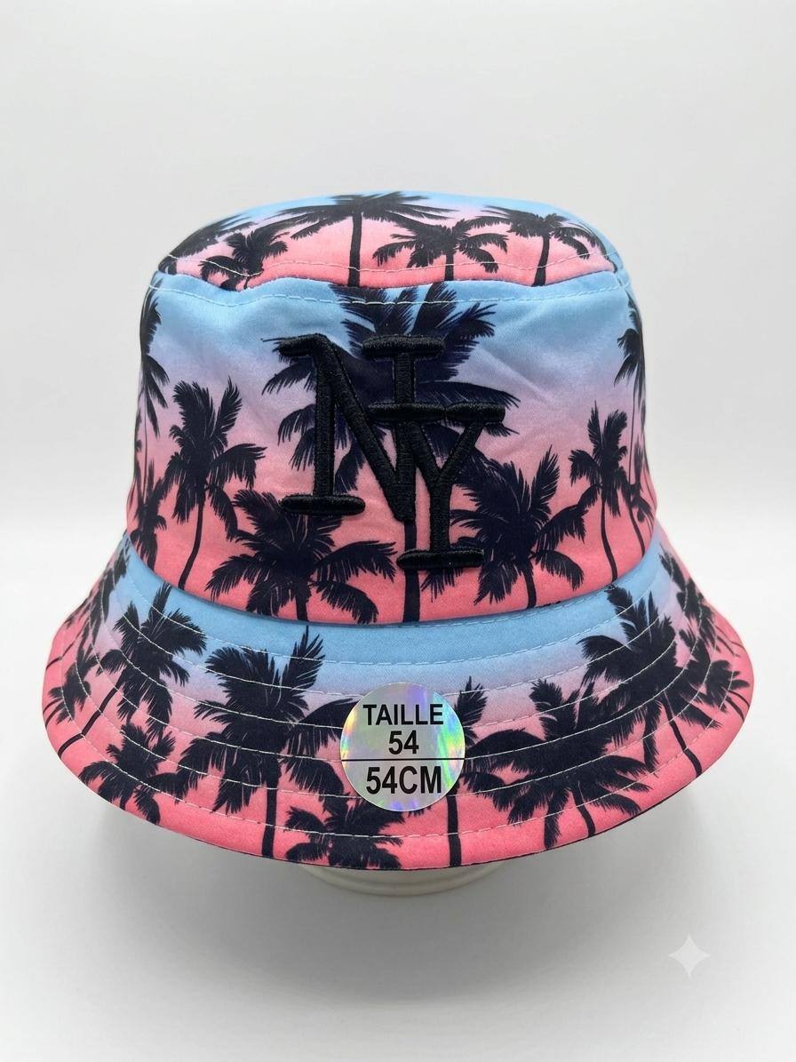 Grossiste NY - Bob NY enfant rose et ciel logo noir