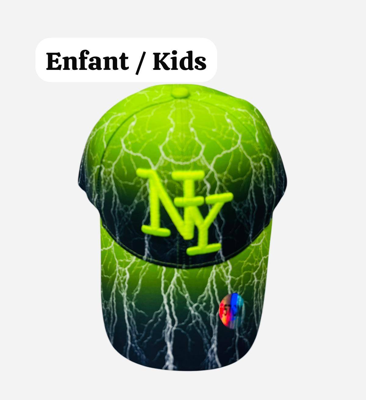 Grossiste NY - Casquette enfant NY éléctricité vert fluo