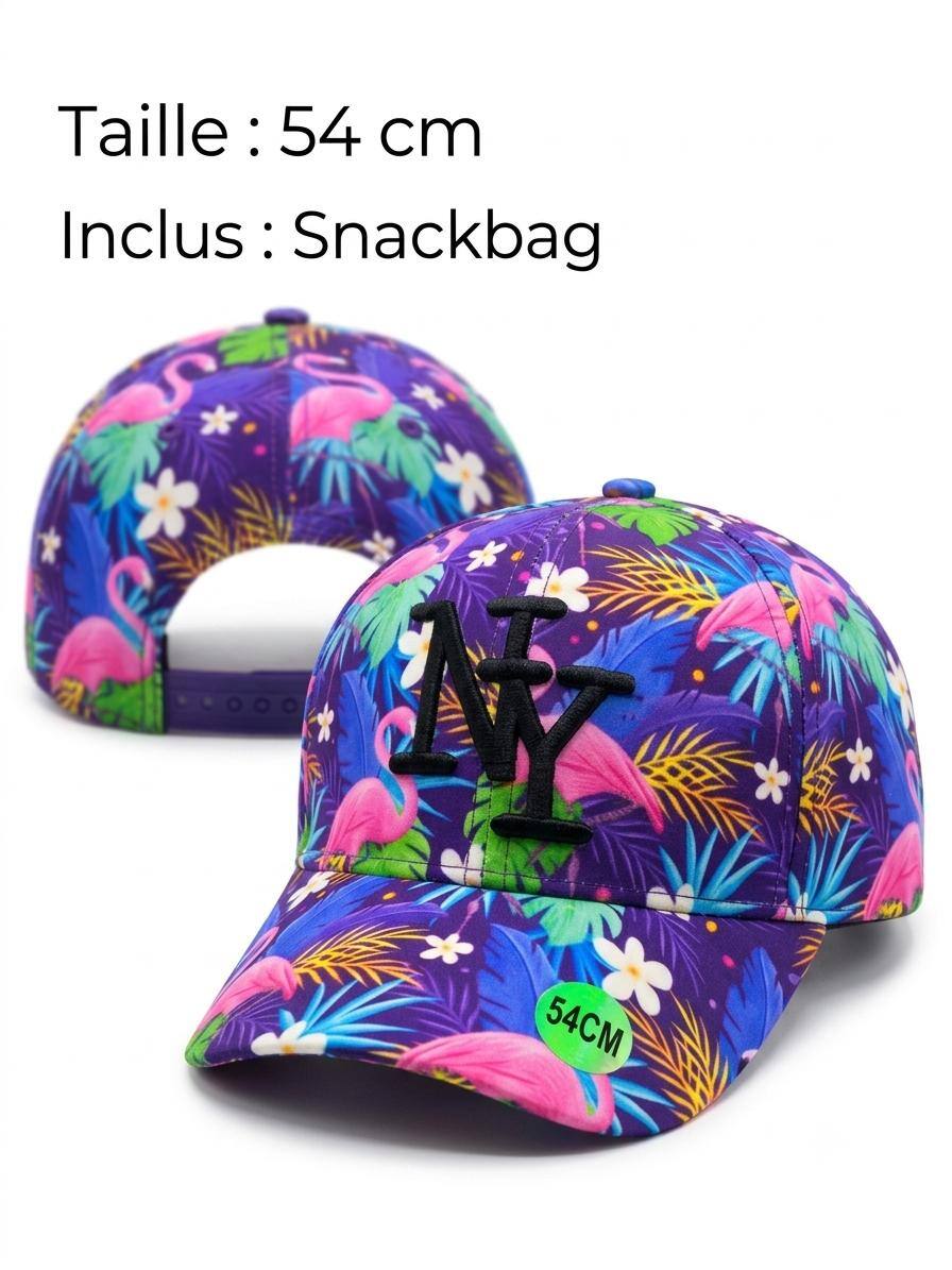 Grossiste NY - Casquette NY enfant flamant violet logo noir