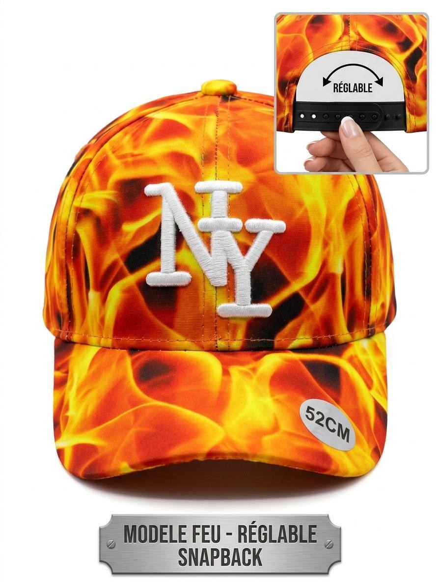 Grossiste NY - Casquette NY enfant feu
