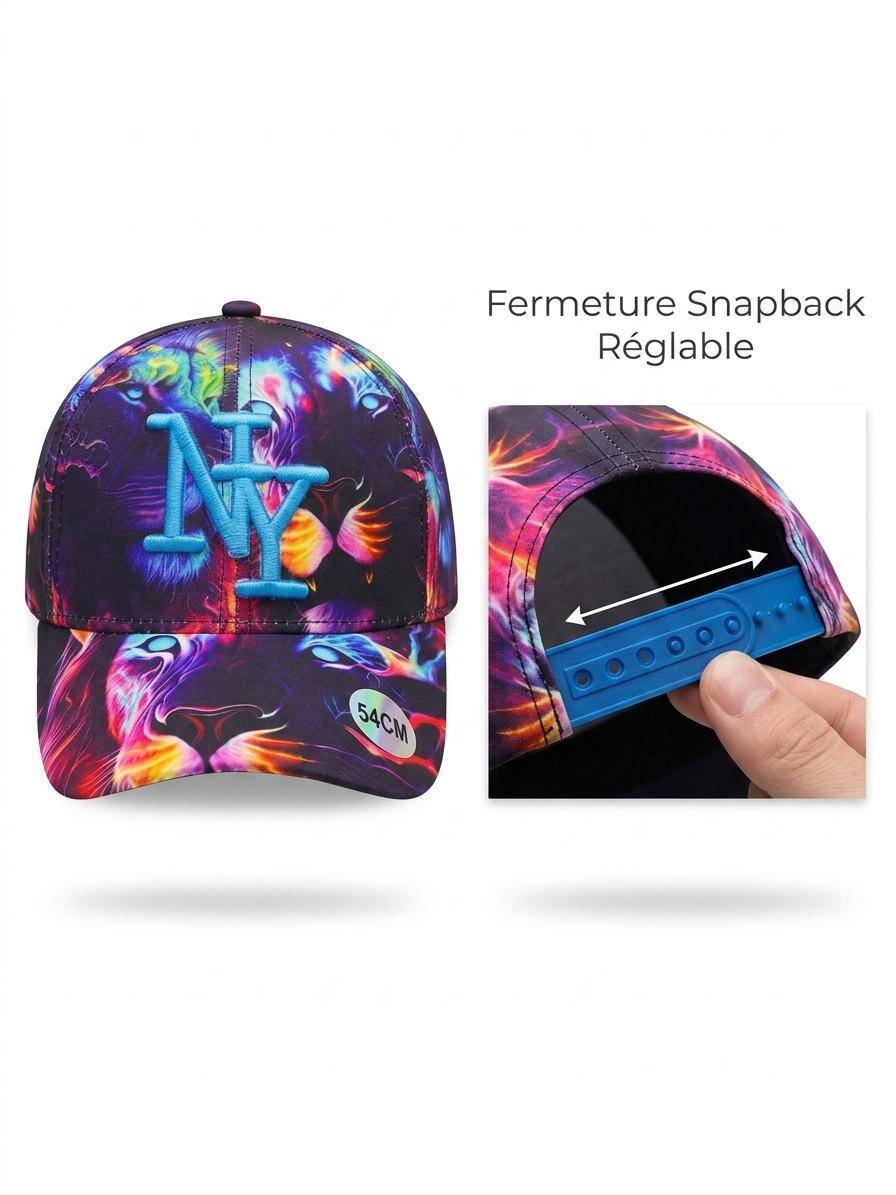 Grossiste NY - Casquette NY enfant lion bleu
