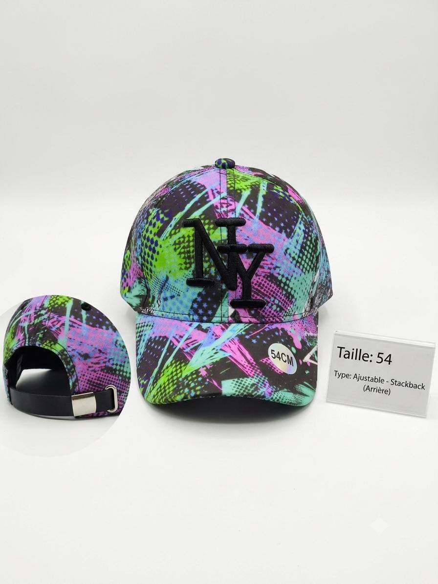 Grossiste NY - Casquette NY enfant motocross violet vert noir logo noir