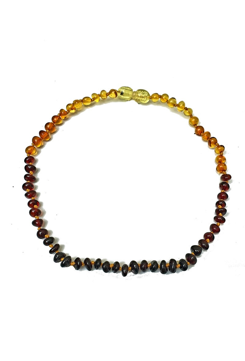 Wholesaler OPALOOK FRANCE - Multicolored amber necklace, 32 - 33 cm - GAN20