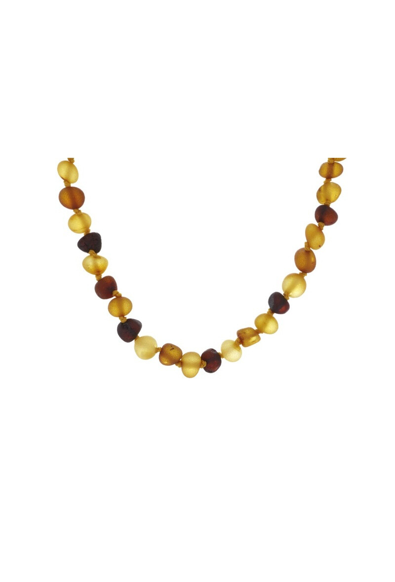Wholesaler OPALOOK FRANCE - Multicolored amber baby necklace, clip clasp, 32 - 33 cm - NB21M -Clip