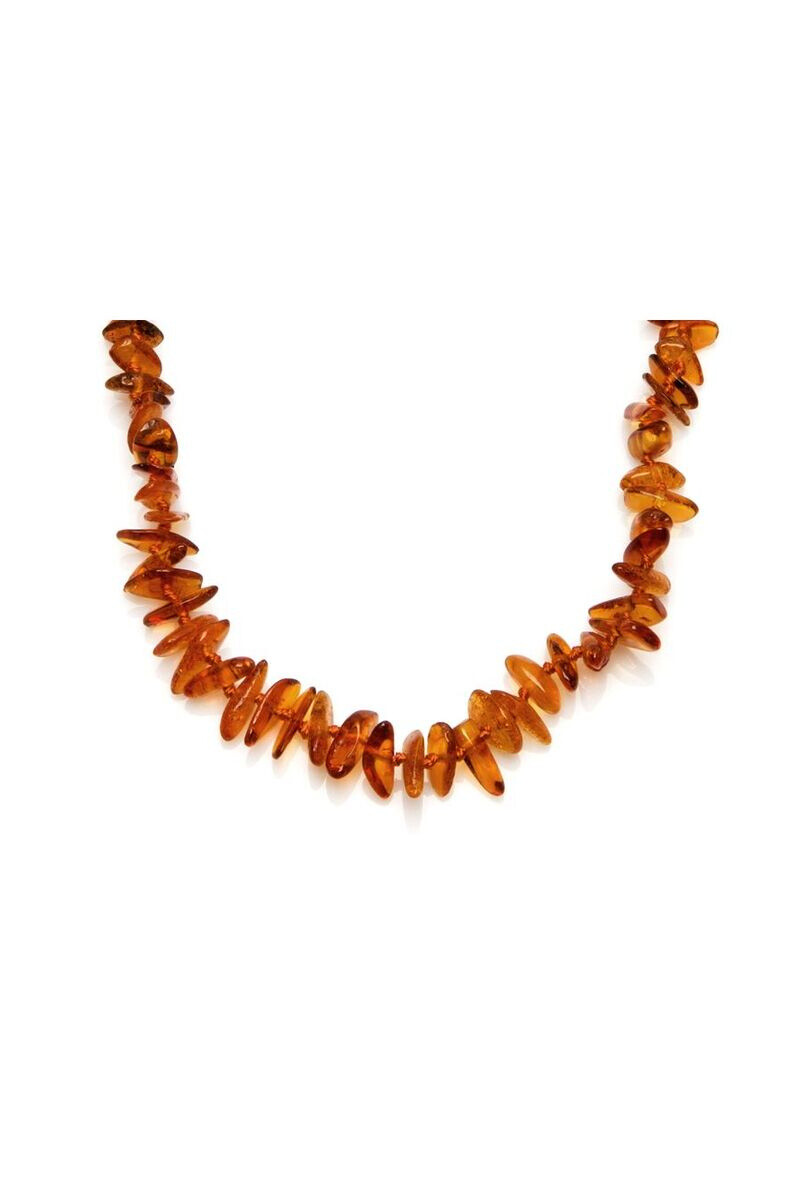 Wholesaler OPALOOK FRANCE - Cognac chips amber necklace, 32 - 33 cm - nb33