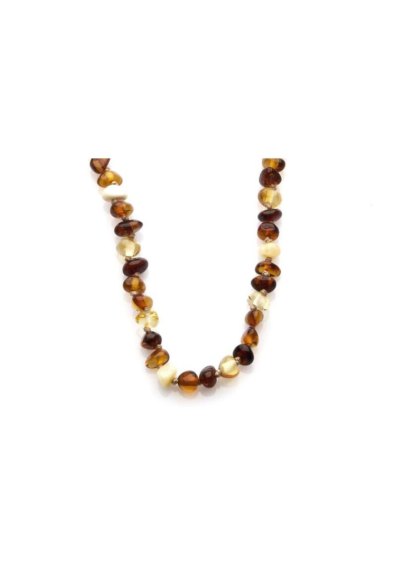 Wholesaler OPALOOK FRANCE - Multicolored amber necklace, 32 - 33 cm - AKWK1M