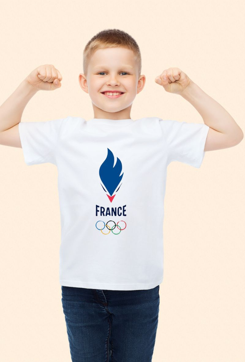 Mayorista Paris 2024 - Camiseta oficial de manga corta "Flames" para niño OJ PARIS 2024