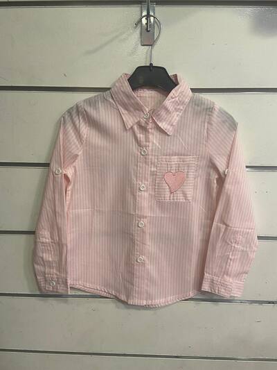 Mayorista PETITE ETOILE - Camisa de algodón a rayas para niña (104#) Mayorista PETITE ETOILE - Camisa de algodón a rayas para niña (104#)