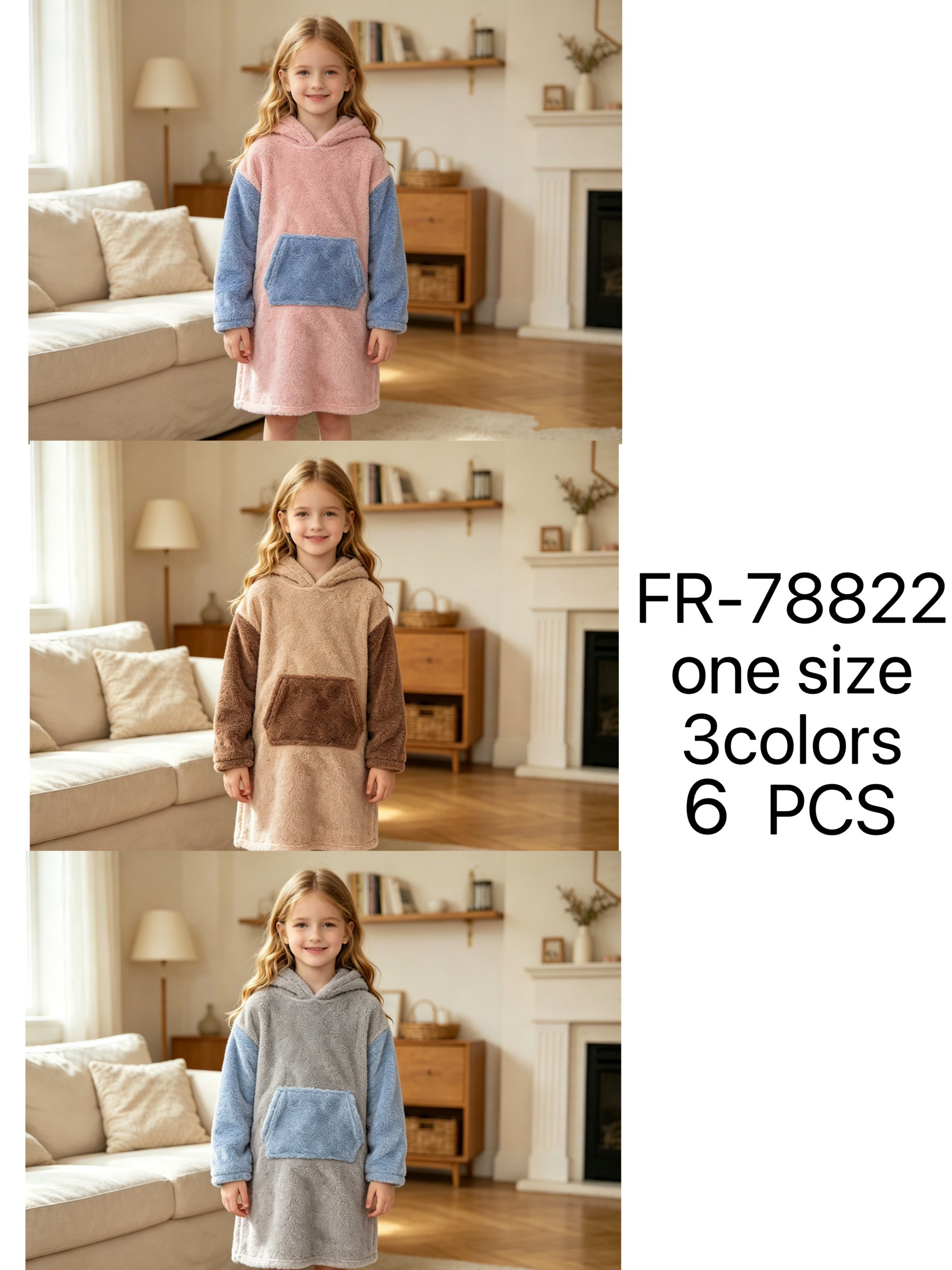 Grossiste PHENIX ROUGE - Pyjama hiver Enfant à Capuche Pilou Pilou