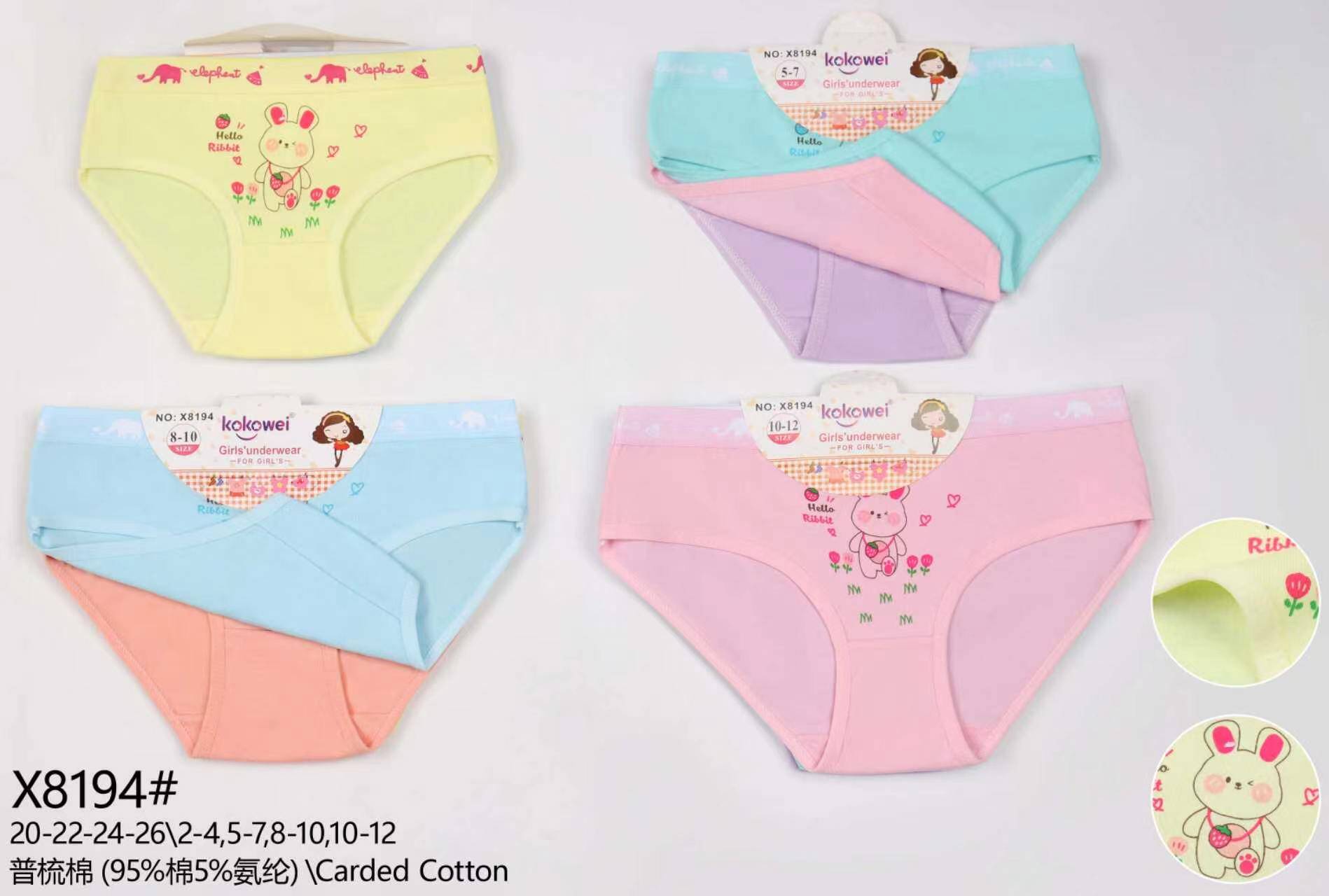 Grossiste PHENIX ROUGE - Culotte Fille Coton