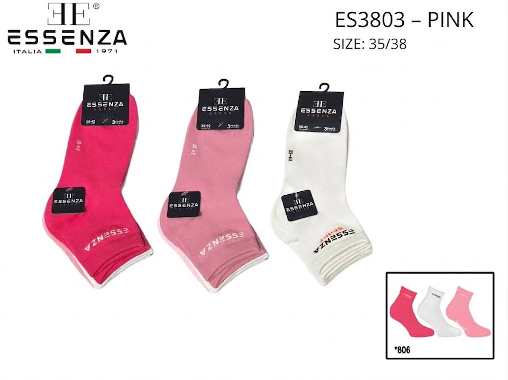Grossiste PHENIX ROUGE - Lot de chaussettes courtes ESSENZA Grossiste PHENIX ROUGE - Lot de chaussettes courtes ESSENZA