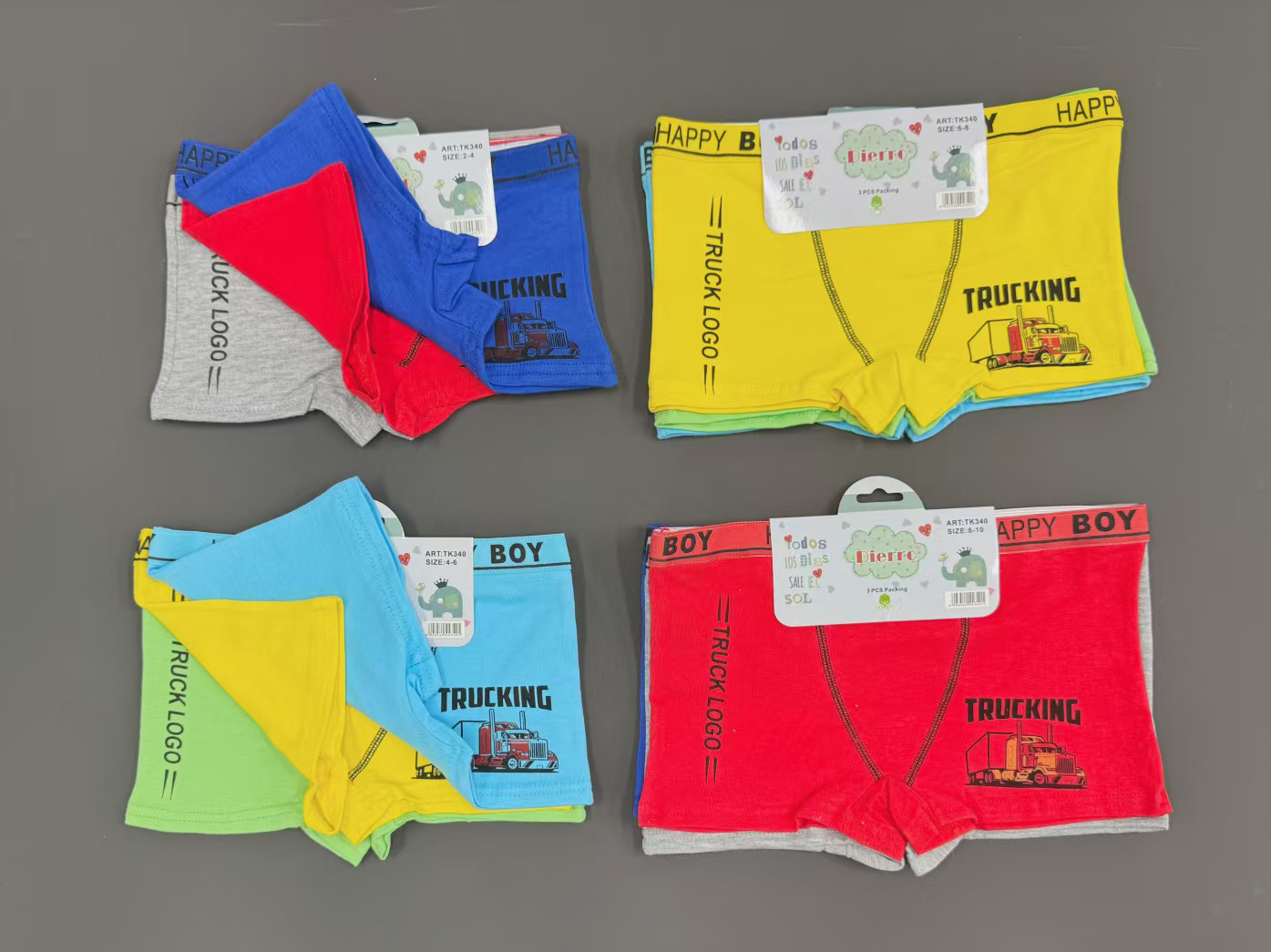 Grossista PHENIX ROUGE - Confezione da 3 boxer in cotone per ragazzi