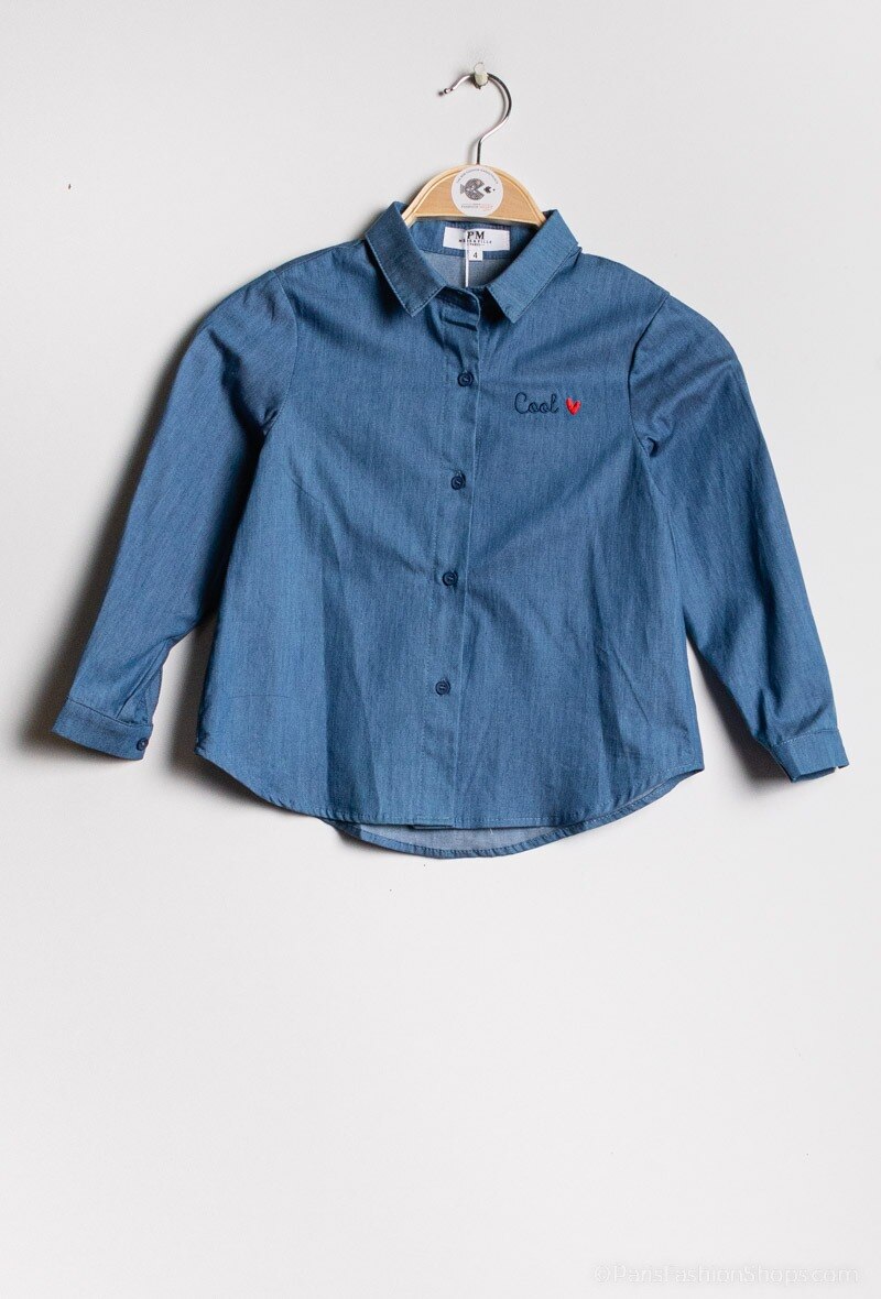 Wholesaler PM Mère & Fille - Denim shirt with embroidery