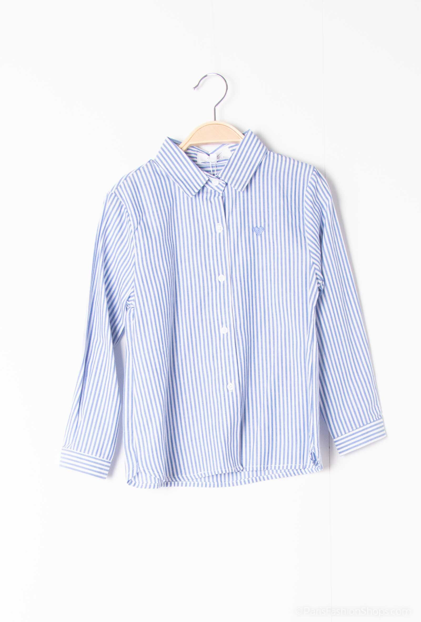 Grossista PM Mère & Fille - Camicia a righe con ricamo a cuore