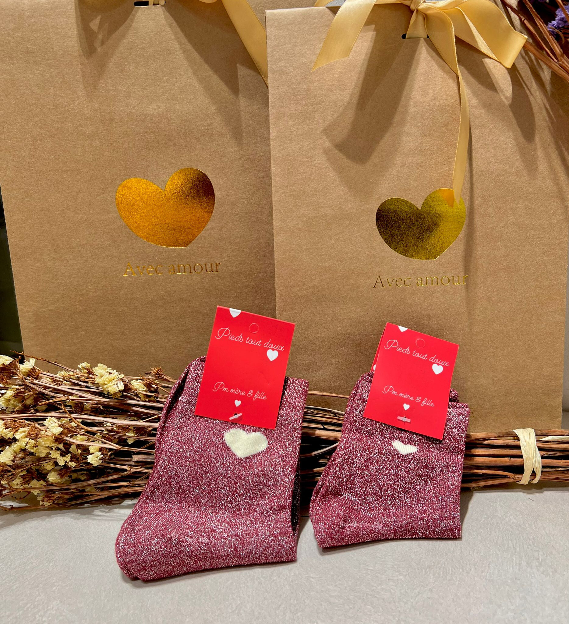 Großhändler PM Mère & Fille - Kindersocken mit Herz und Pailletten