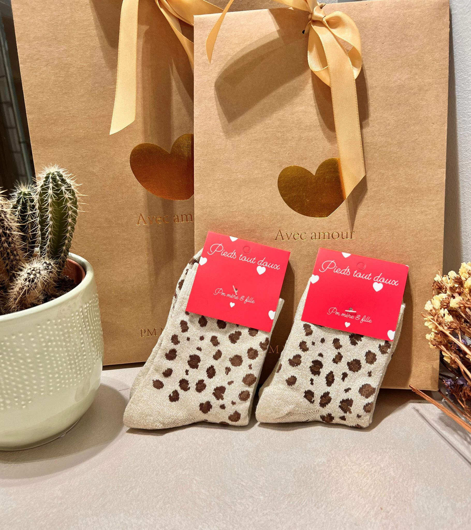 Mayorista PM Mère & Fille - calcetines infantiles con purpurina de leopardo