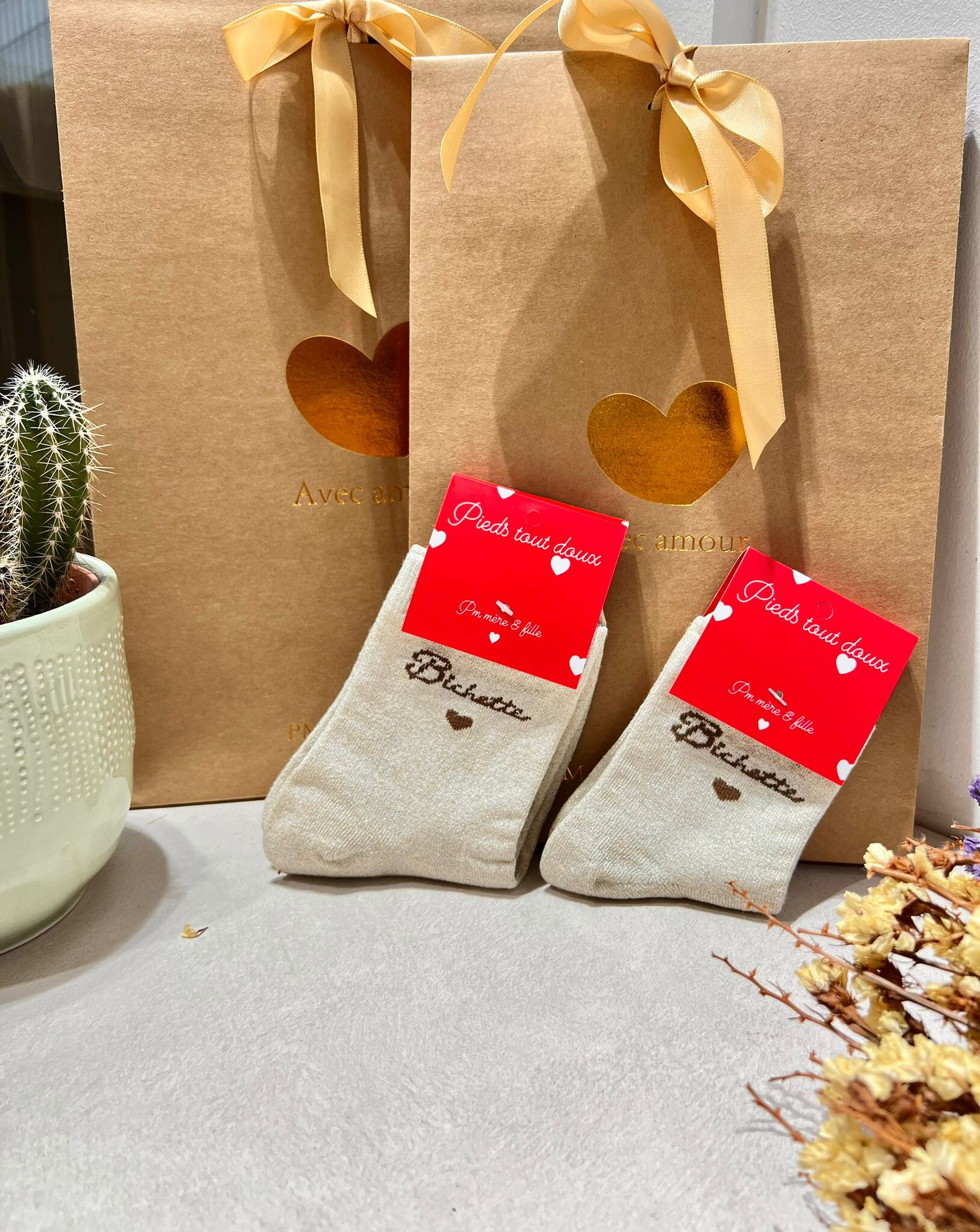 Großhändler PM Mère & Fille - Glitzersocken „AMOUR“ für Kinder