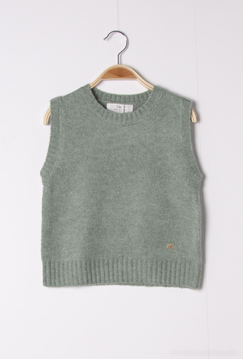 Großhändler PM Mère & Fille - Ärmelloser Strickpullover