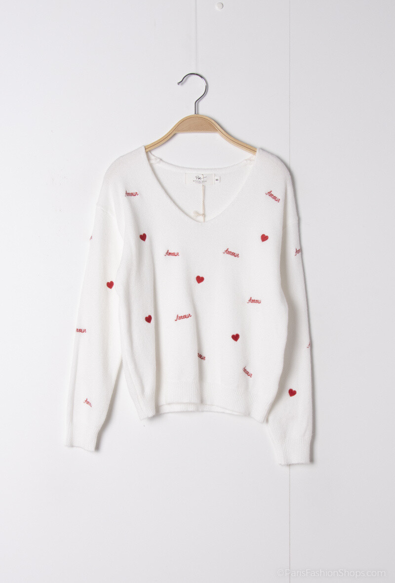 Wholesaler PM Mère & Fille - Knitted sweater with embroidery