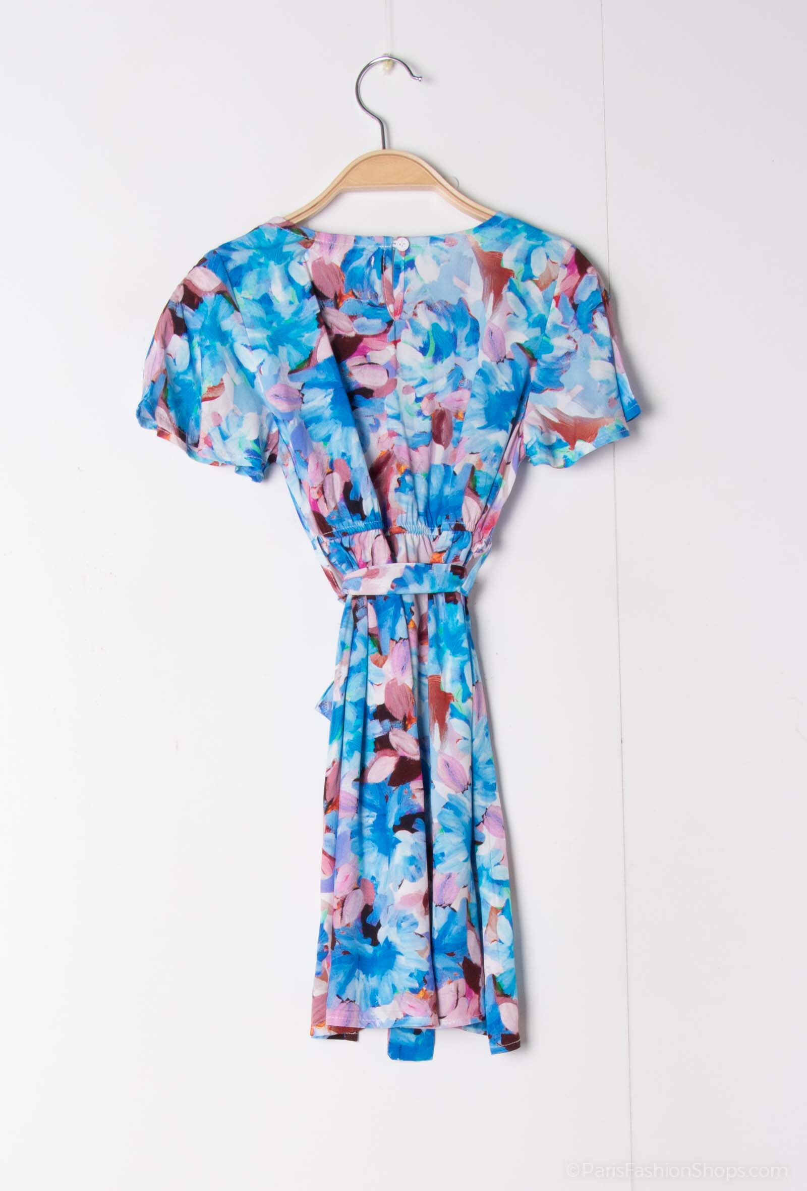 Vestido con flores estampación - Azul - 2 - formato grande