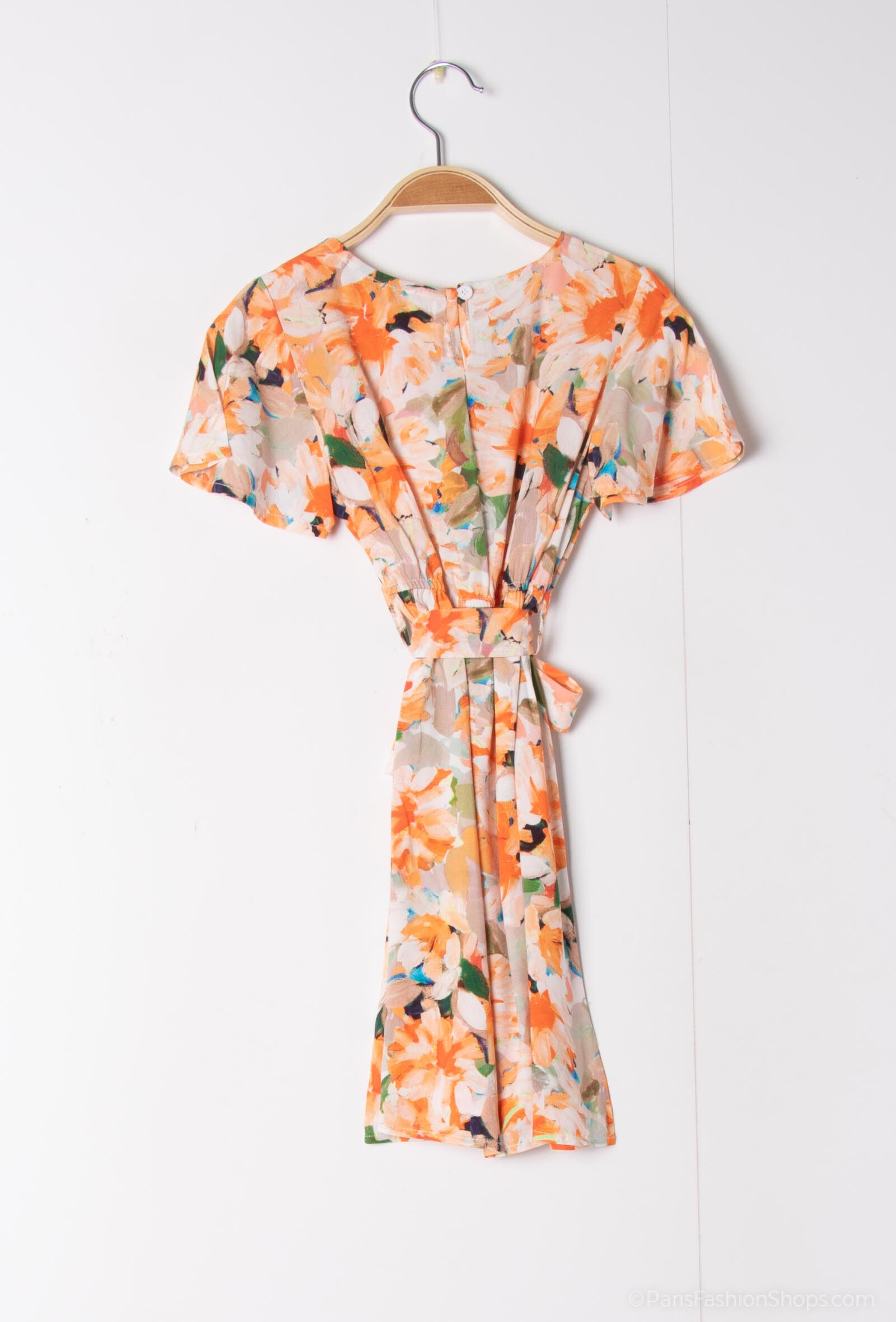 Vestido con flores estampación - Naranja - 2 - formato grande