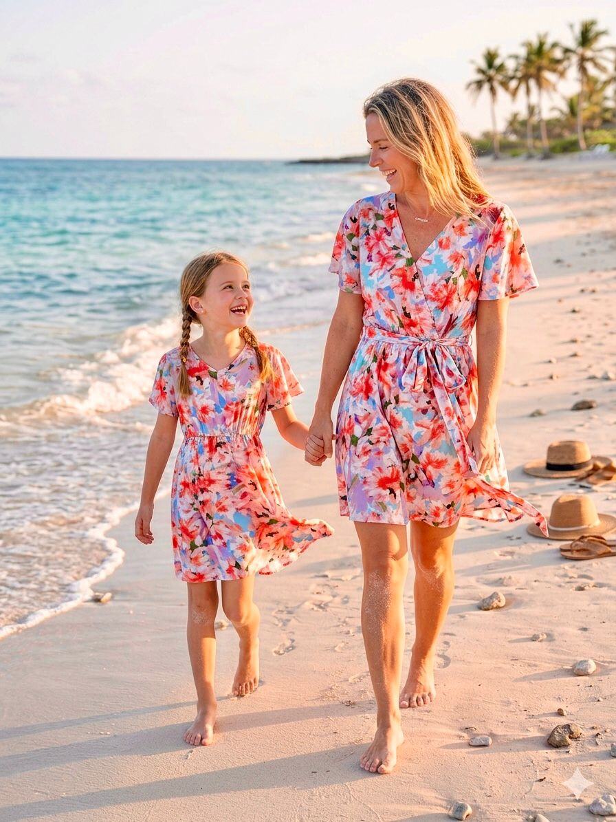 Wholesaler PM Mère & Fille - Dress with flower print