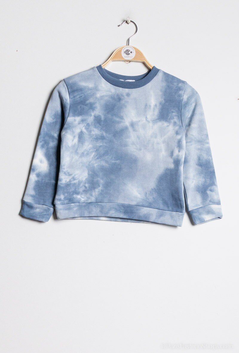 Grossiste PM Mère & Fille - Sweat en coton tie & dye à col rond