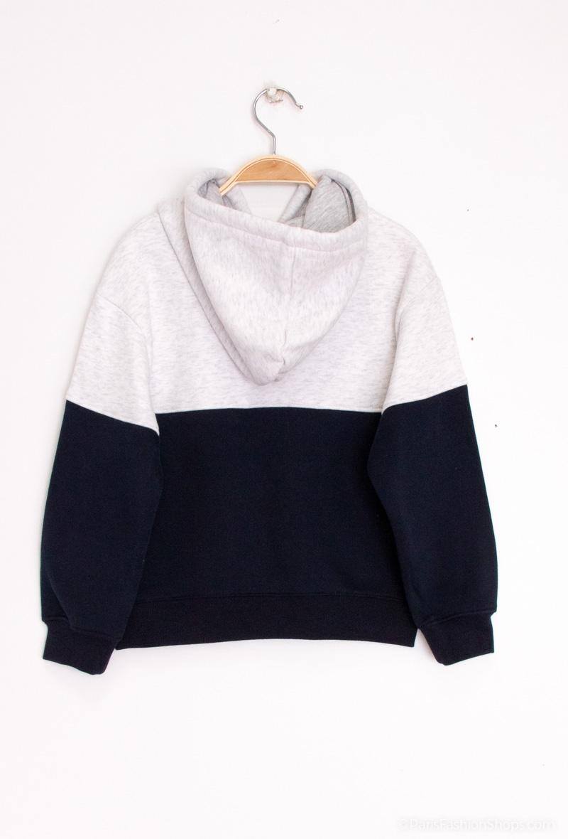 Felpa con cappuccio e ricamo "brother" - Grigio - 4 - formato grande