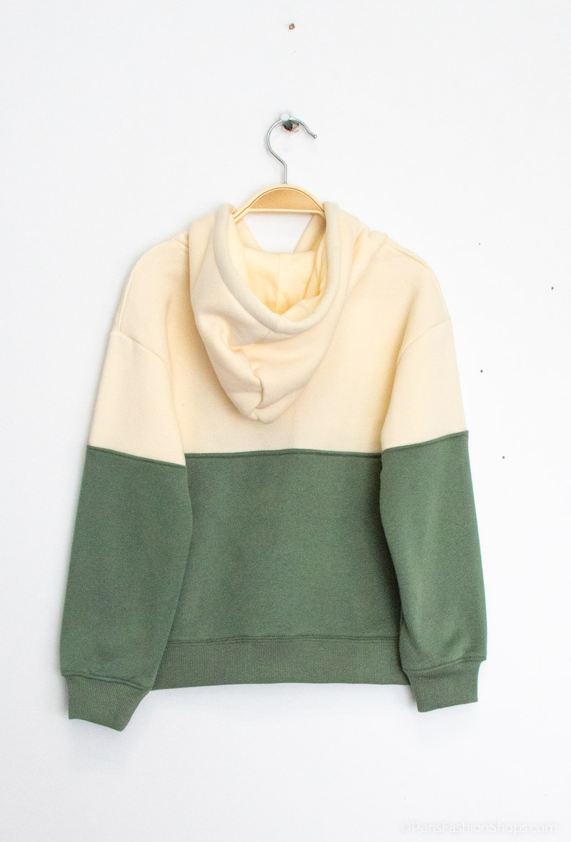 Felpa con cappuccio e ricamo "brother" - Verde - 2 - formato grande