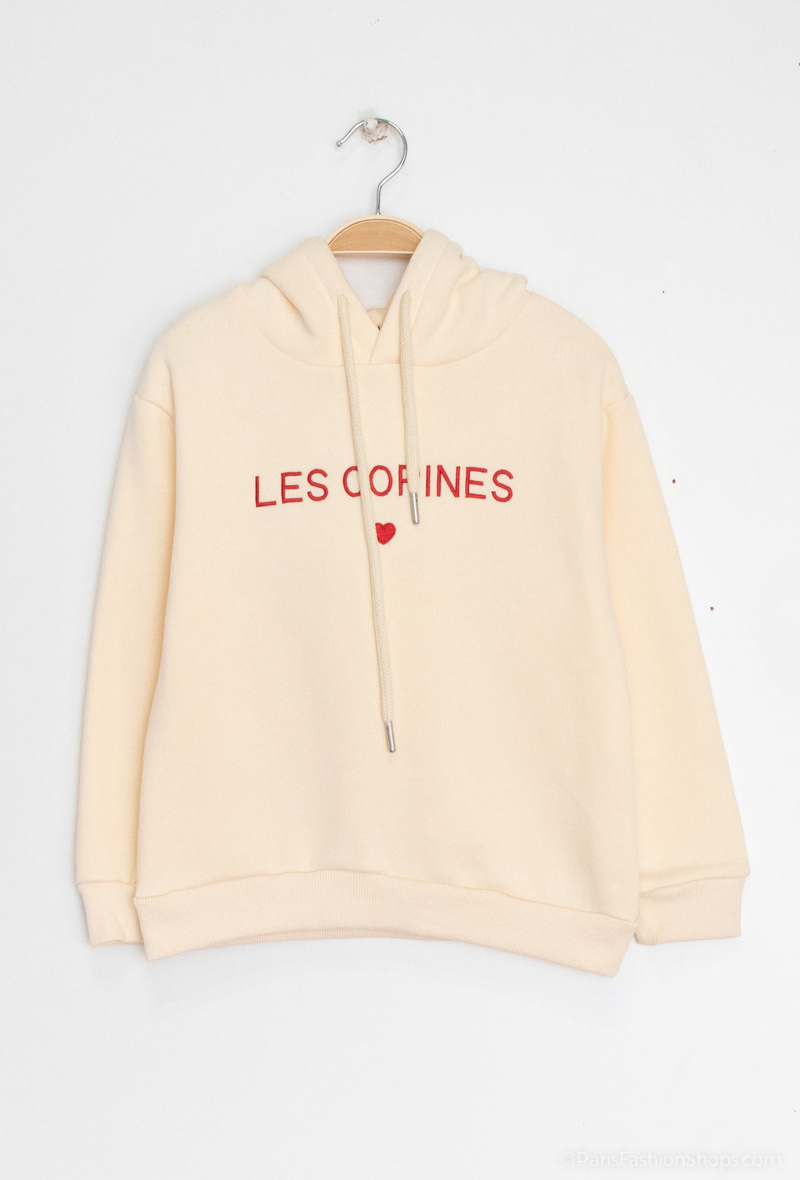 Wholesaler PM Mère & Fille - Hoodie with "LES COPINES" embroidery