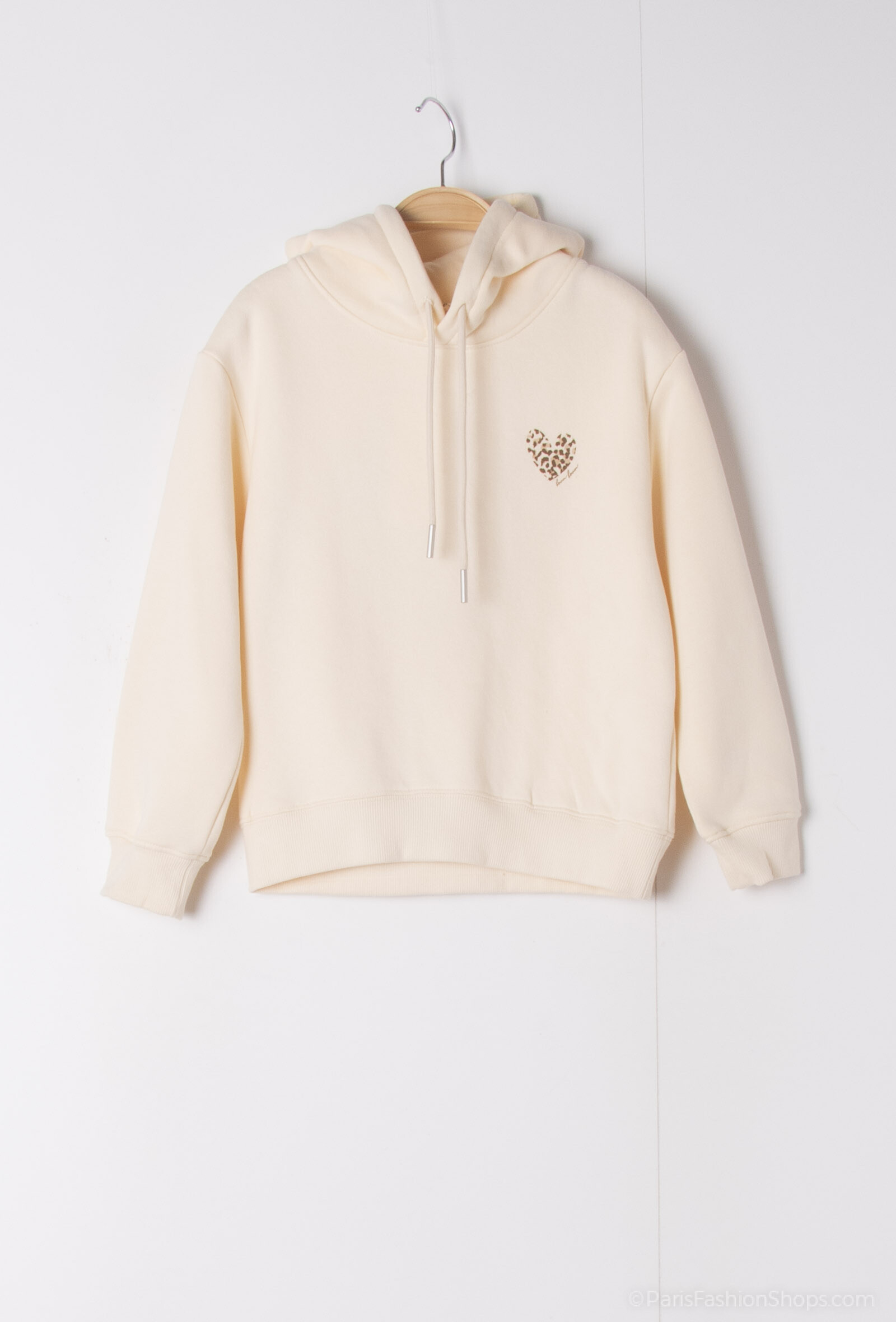 Großhändler PM Mère & Fille - Sweatshirt mit Herzstickerei und Spitzenkragen