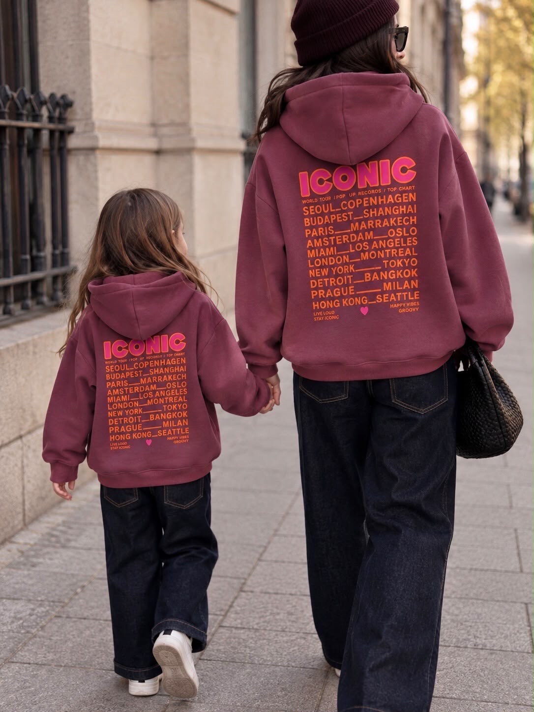 Grossiste PM Mère & Fille - Sweat à capuche Iconic