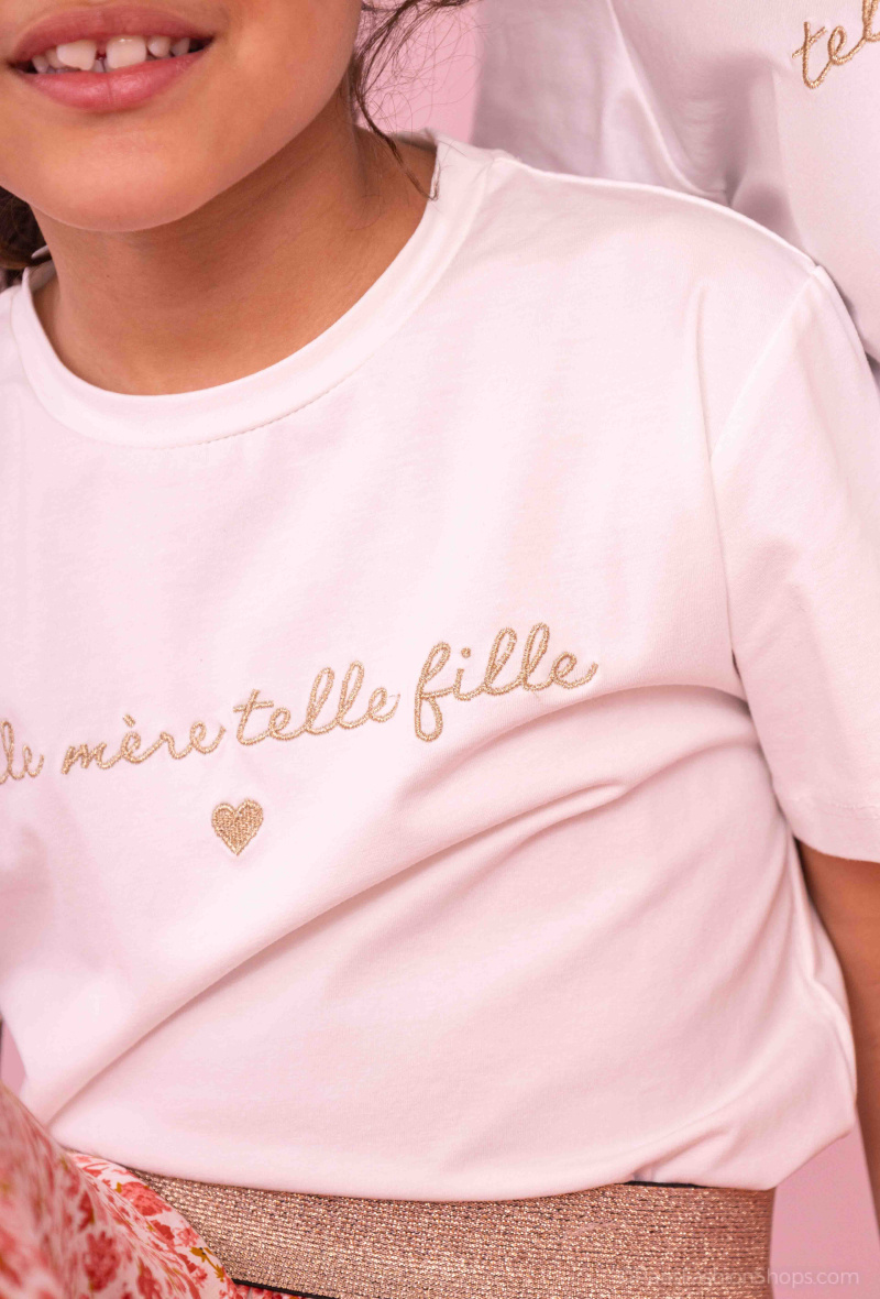 T-shirt con ricamo "come madre, come figlia" - Dorato - 3 - formato grande