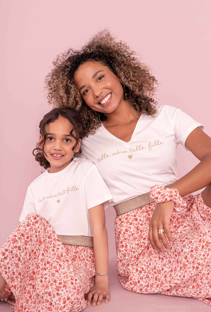 T-shirt con ricamo "come madre, come figlia" - Dorato - 4 - formato grande