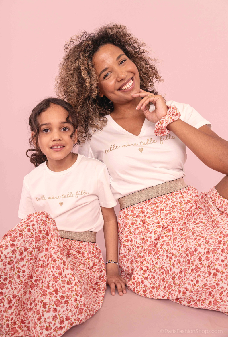 T-shirt con ricamo "come madre, come figlia" - Dorato - 5 - formato grande