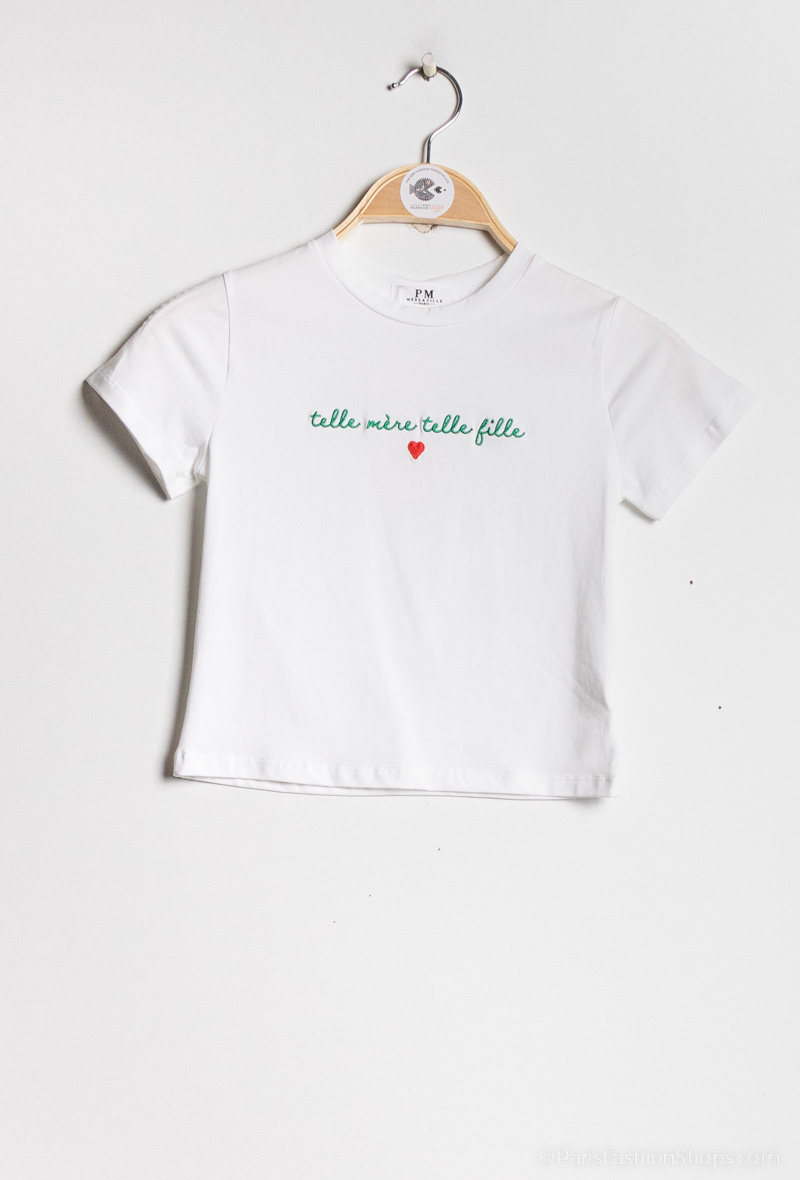 T-shirt con ricamo "come madre, come figlia" - Verde - 1 - formato grande