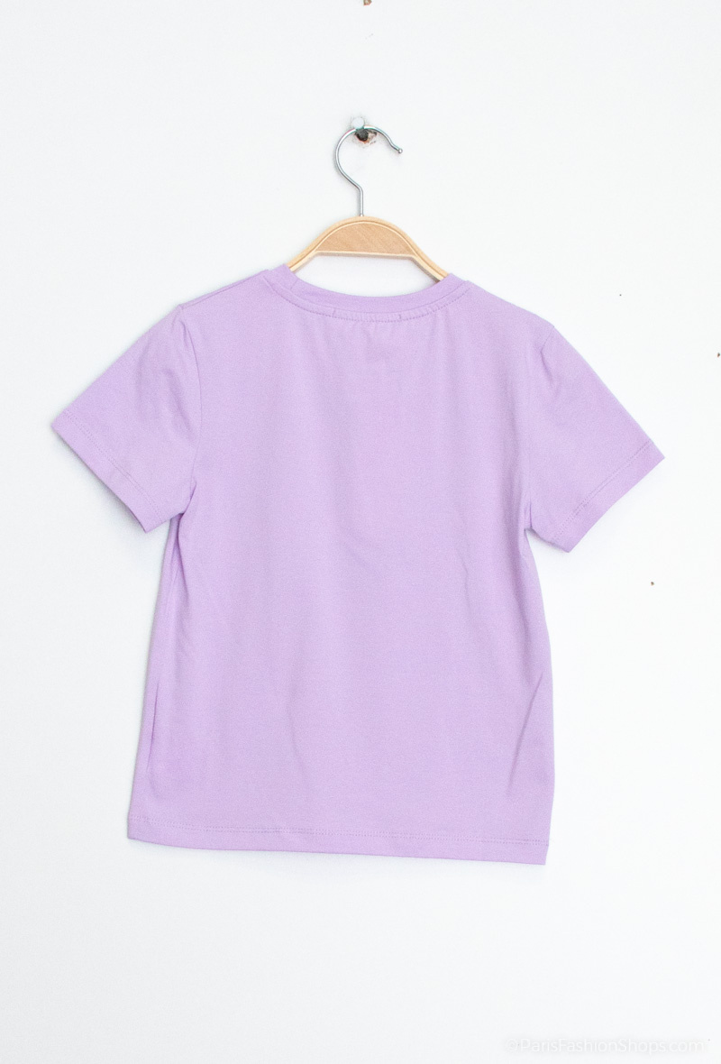 T-Shirt mit Herzstickerei - Flieder - 2 - Großformat