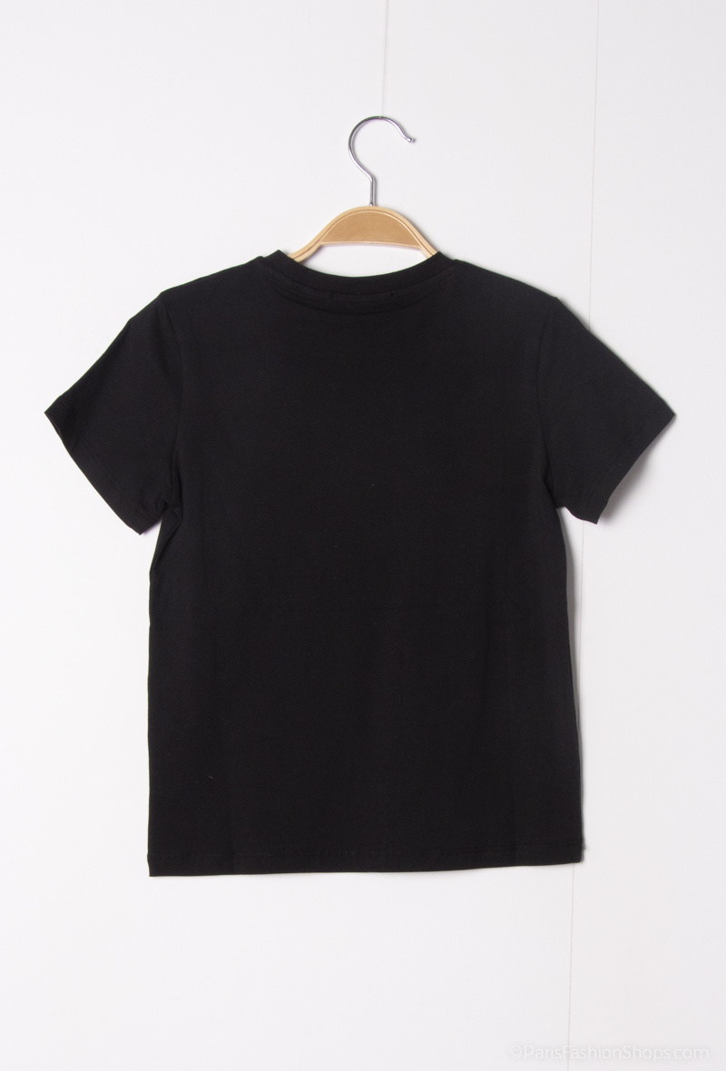 T-Shirt mit Herzstickerei - Schwarz - 2 - Großformat