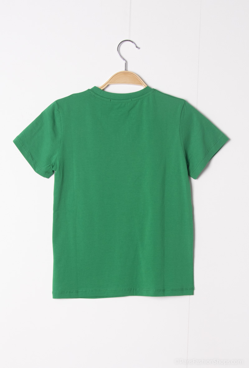 T-Shirt mit Herzstickerei - Dunkelgrün - 2 - Großformat
