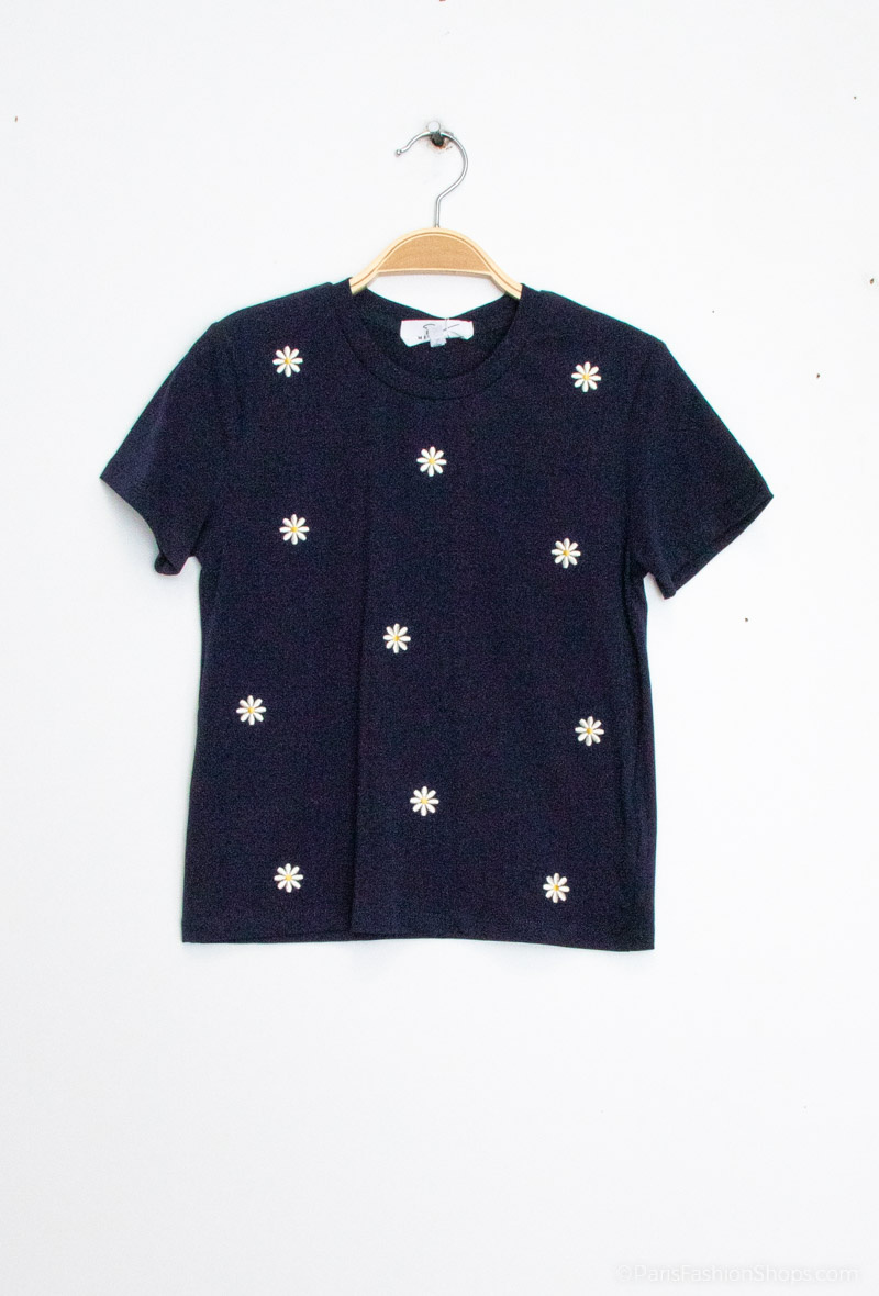T-Shirt mit Stickerei - Marineblau - 1 - Großformat